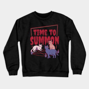 Feline Summoners Unite: Time to Summon Some Fun! Crewneck Sweatshirt